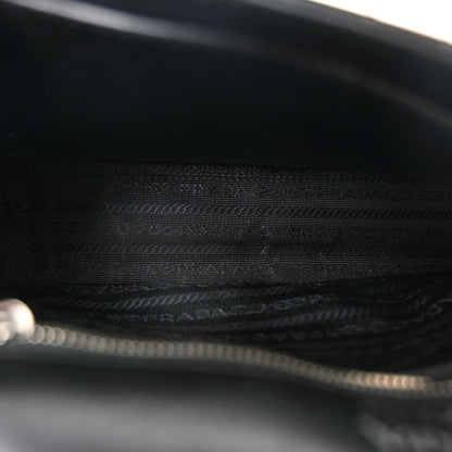 Prada Soft Calfskin Impunture Diagramme Medium Chain Flap Shoulder Bag Black 5 of 10