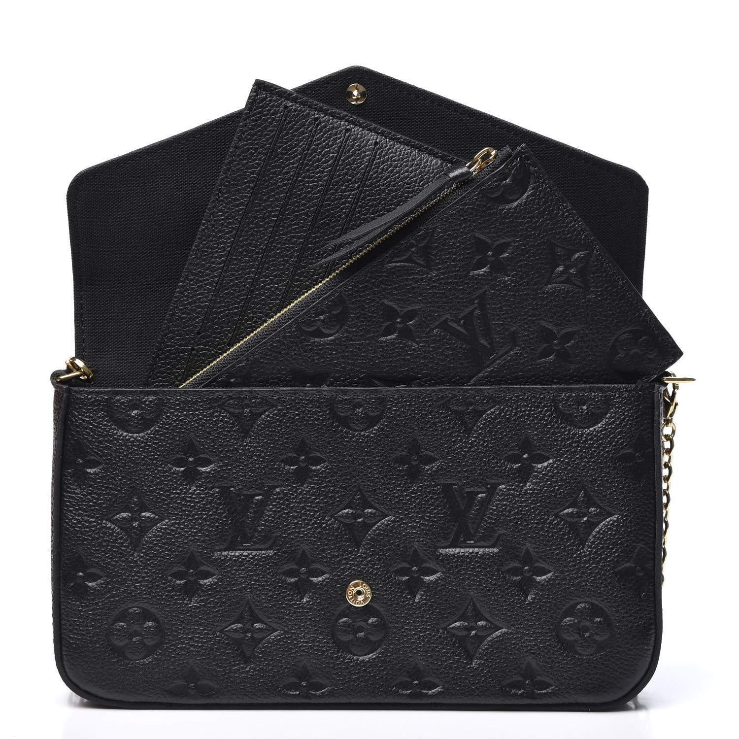 Louis Vuitton Empreinte Pochette Felicie Chain Wallet Black 7 of 12