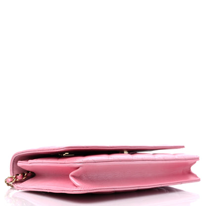 Chanel Iridescent Caviar Quilted Wallet on Chain WOC Rose Pink 4 of 11