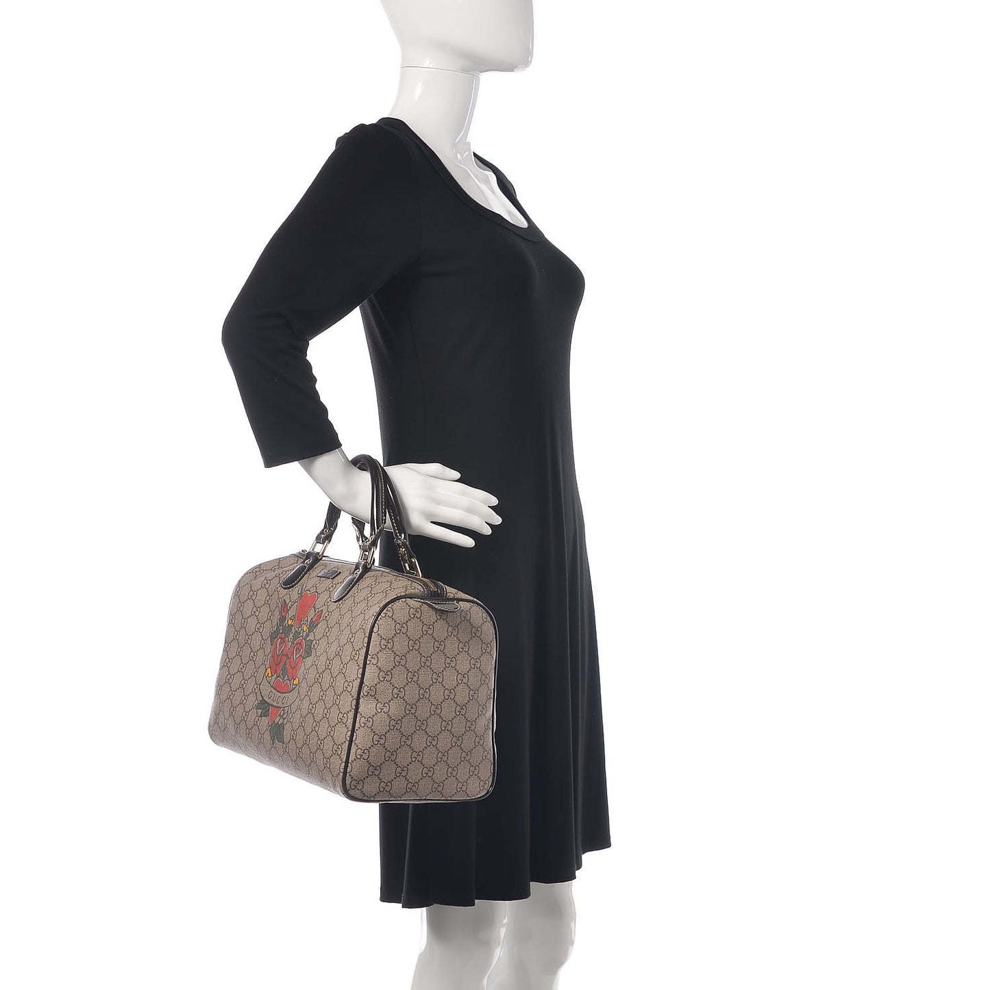 GG Plus Monogram Tattoo Heart Medium Joy Boston Dark Brown