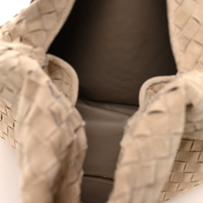 Bottega Veneta Suede Intrecciato Large Hop Ecru 4 of 9