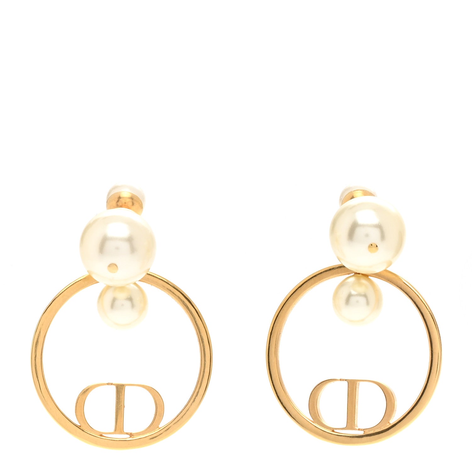 Christian Dior Pearl 30 Montaigne Earrings Gold 1 of 4