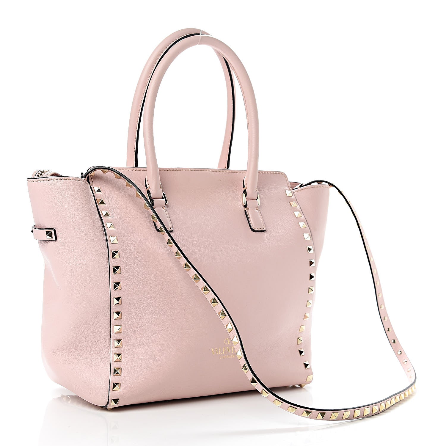Valentino Garavani Vitello Rockstud Double Handle Tote Poudre 3 of 11