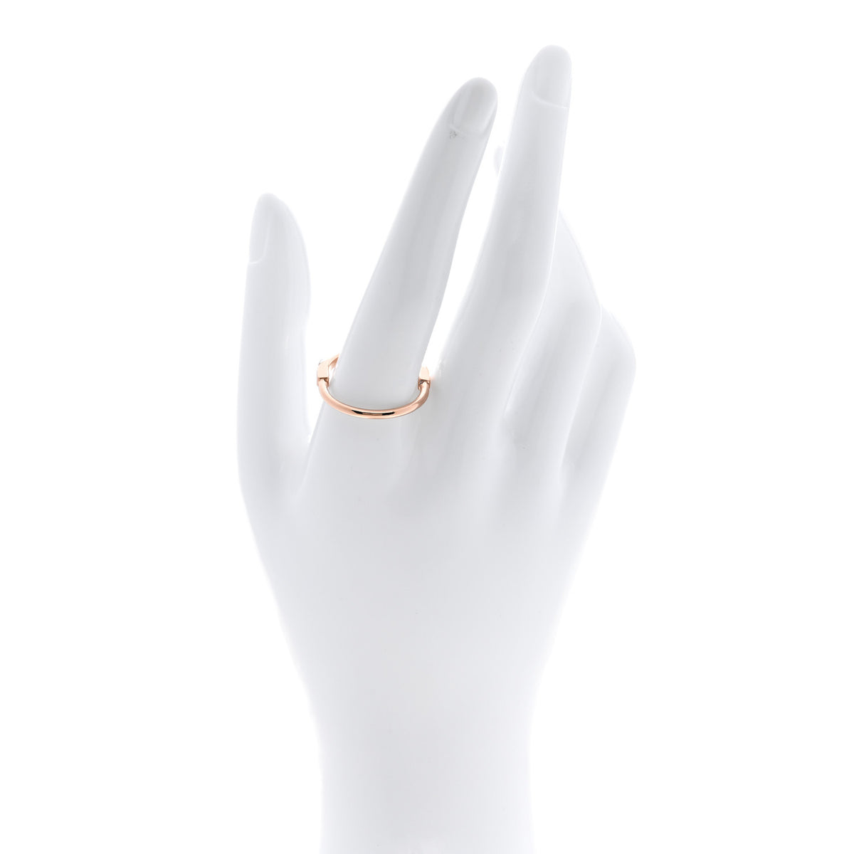 Tiffany 18K Rose Gold Lock Ring 63 10.5 2 of 4