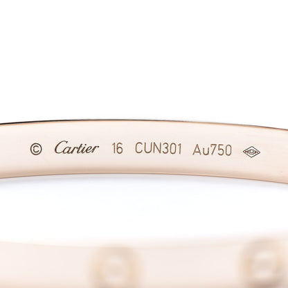 Cartier 18K Pink Gold LOVE Bracelet 16 4 of 5