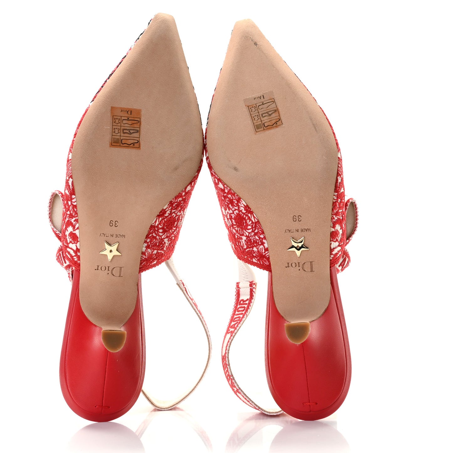 Cotton Ribbon Dioramour D-Royaume J'Adior Slingback 65mm Pumps 39 White Deep Red