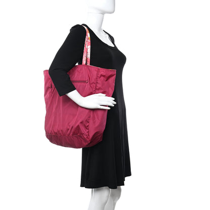 Prada Tessuto Nylon Floral Print BYOBag Shopping Tote Fuxia 2 of 13