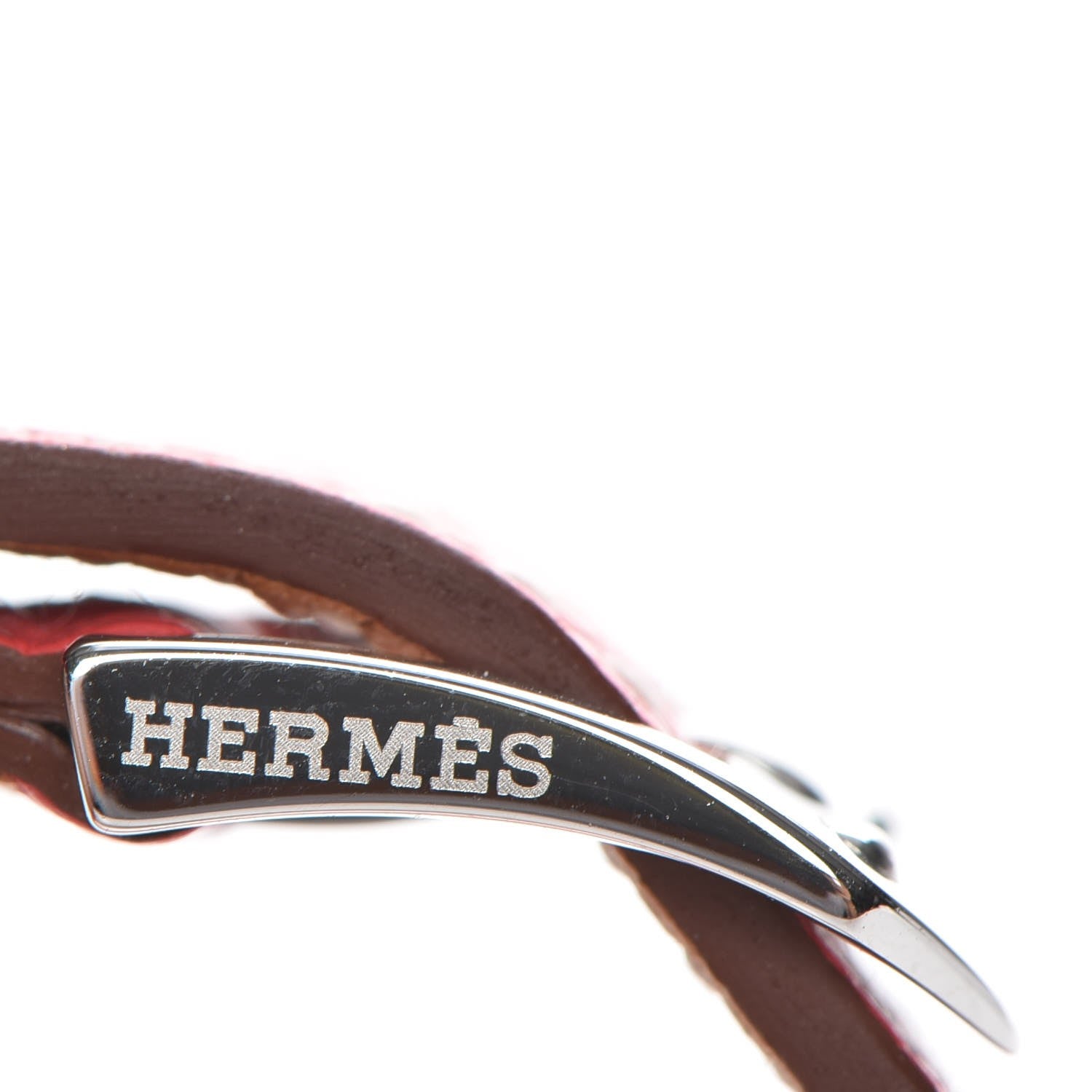 Hermes Stainless Steel Chevre Mysore 15mm Kelly II Double Tour Quartz Watch Bougainvillea 4 of 9