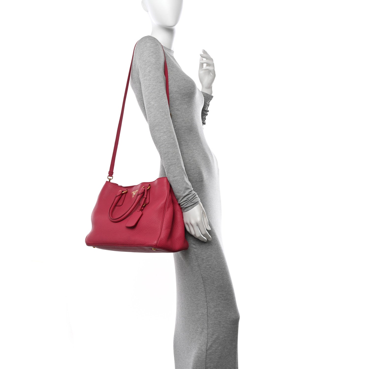 Prada Vitello Daino Tote Peonia 2 of 14