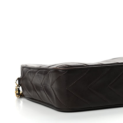 Chanel Lambskin Chevron Quilted Tassel Camera Case Brown 8 of 11