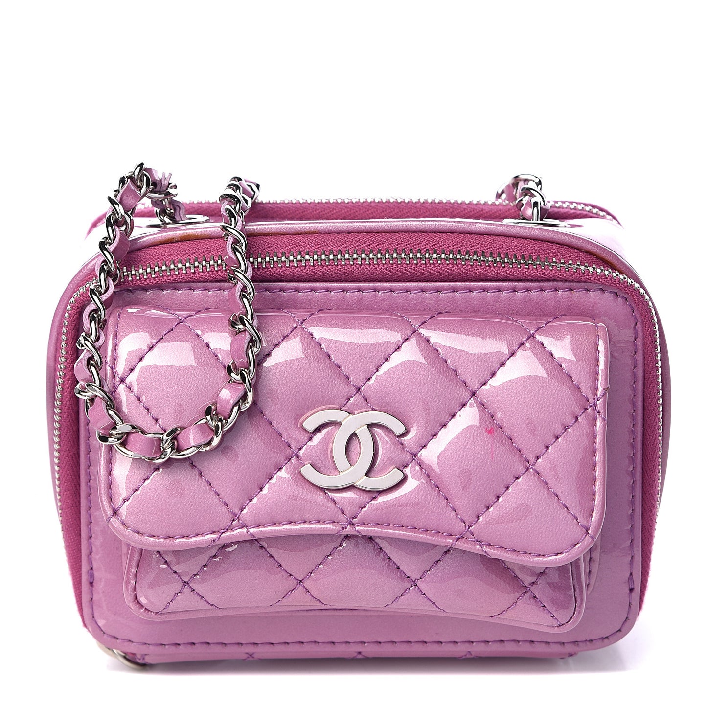 Patent Quilted Small Pocket Box Camera Case Purple
