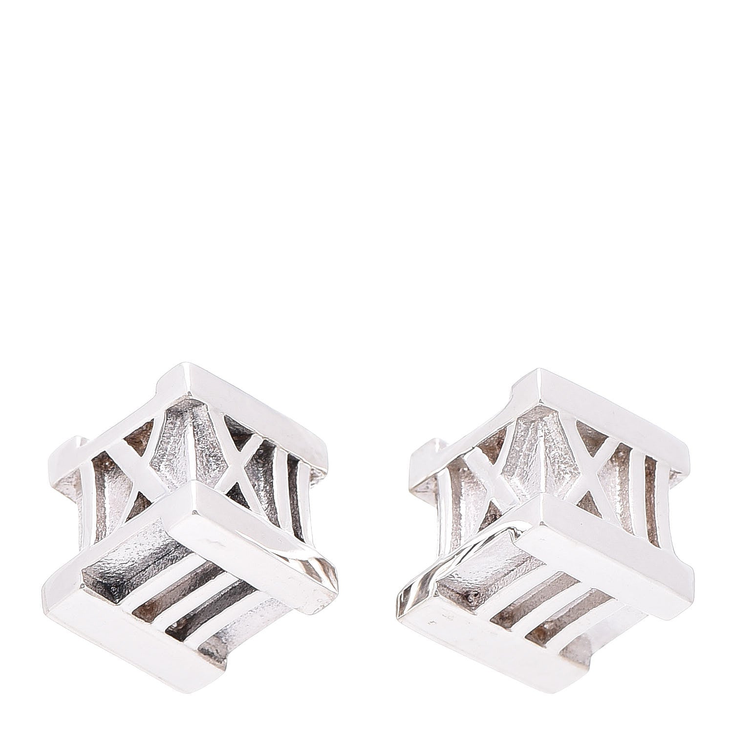 Tiffany Sterling Silver Atlas Cube Earrings 1 of 7