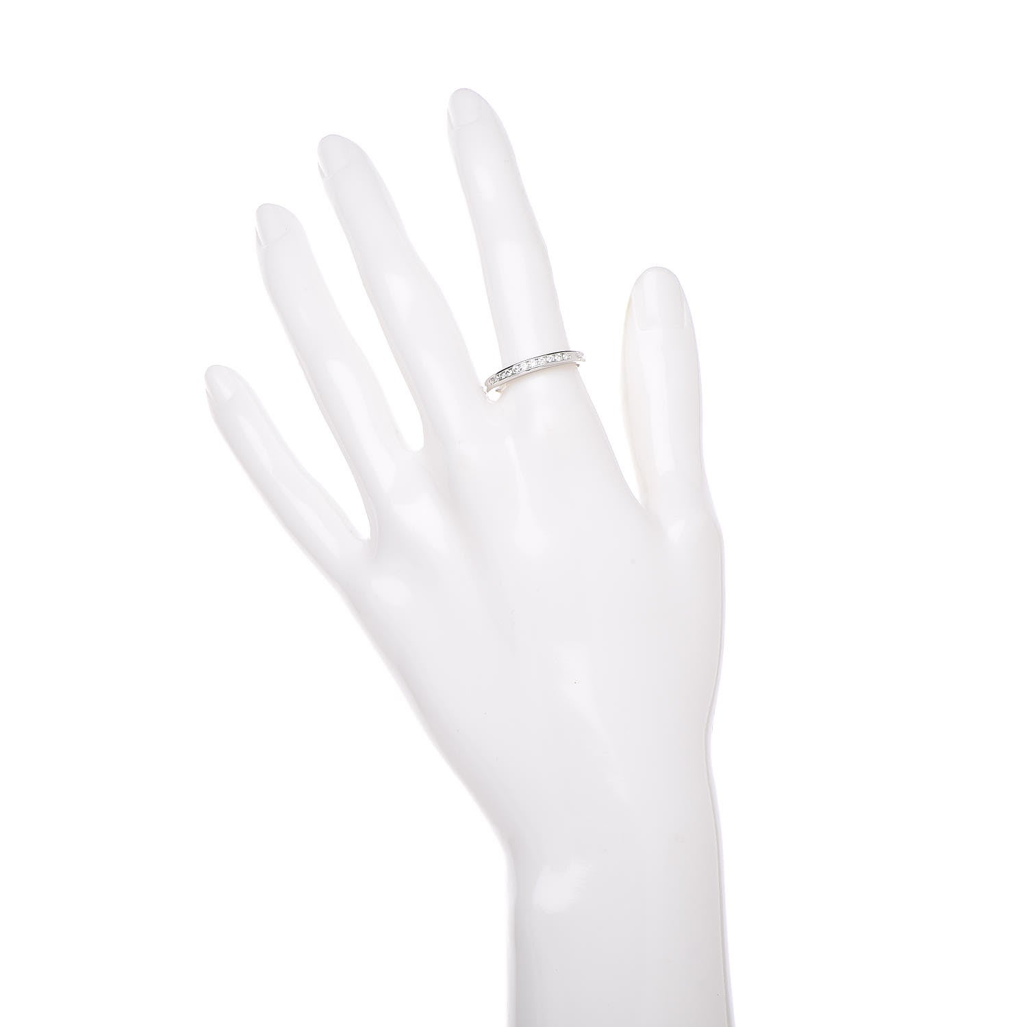 Tiffany Platinum Diamond .24ctw Half Circle Wedding Band Ring 54 7 2 of 5