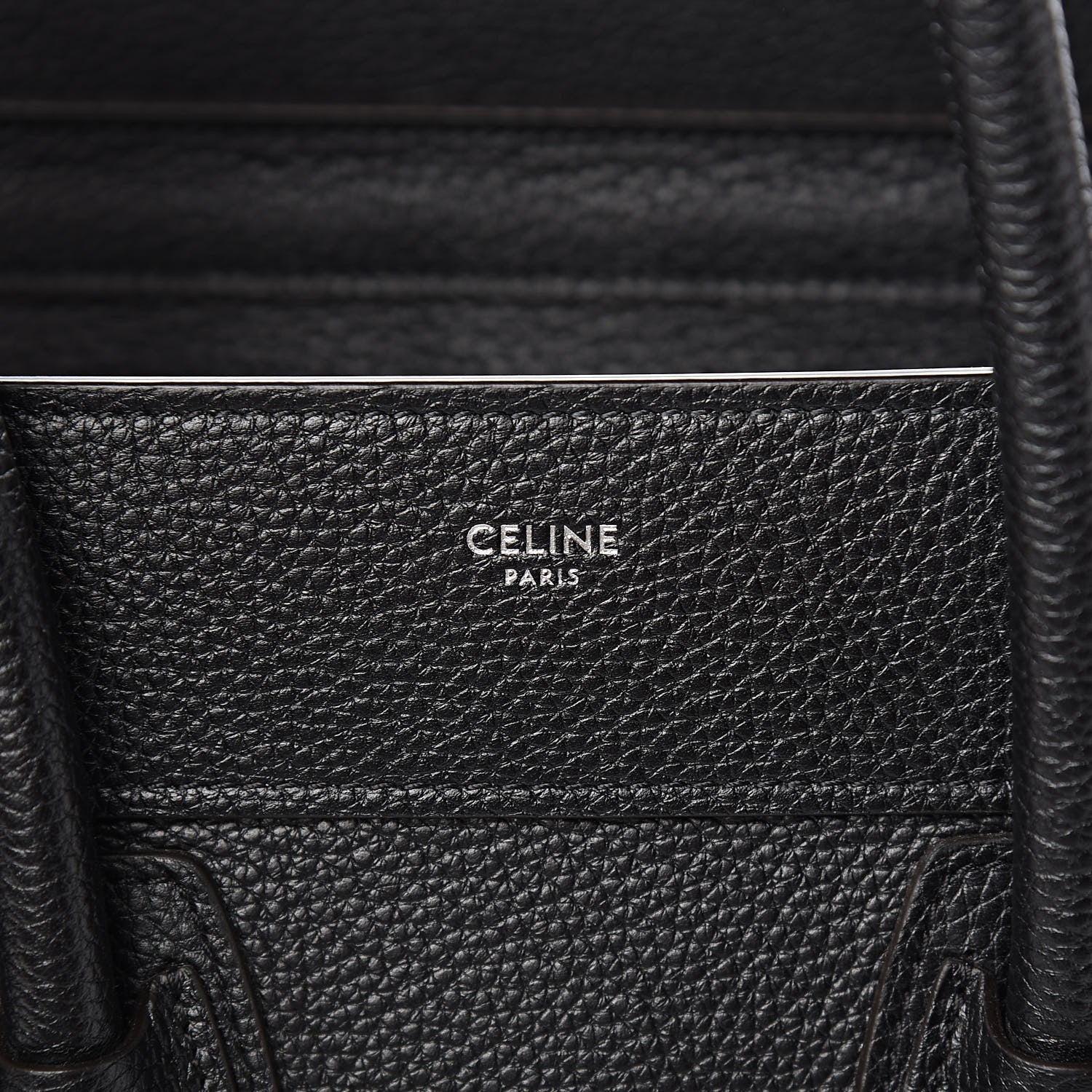Celine Drummed Calfskin Micro Luggage Black 6 of 10