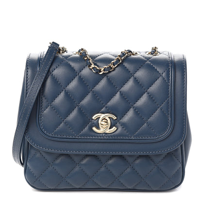 Chanel Lambskin Quilted Small Lovely Day Flap Dark Blue 1 of 9