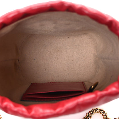 Gucci Calfskin Matelasse Mini GG Marmont 2.0 Bucket Bag Hibiscus Red 5 of 10