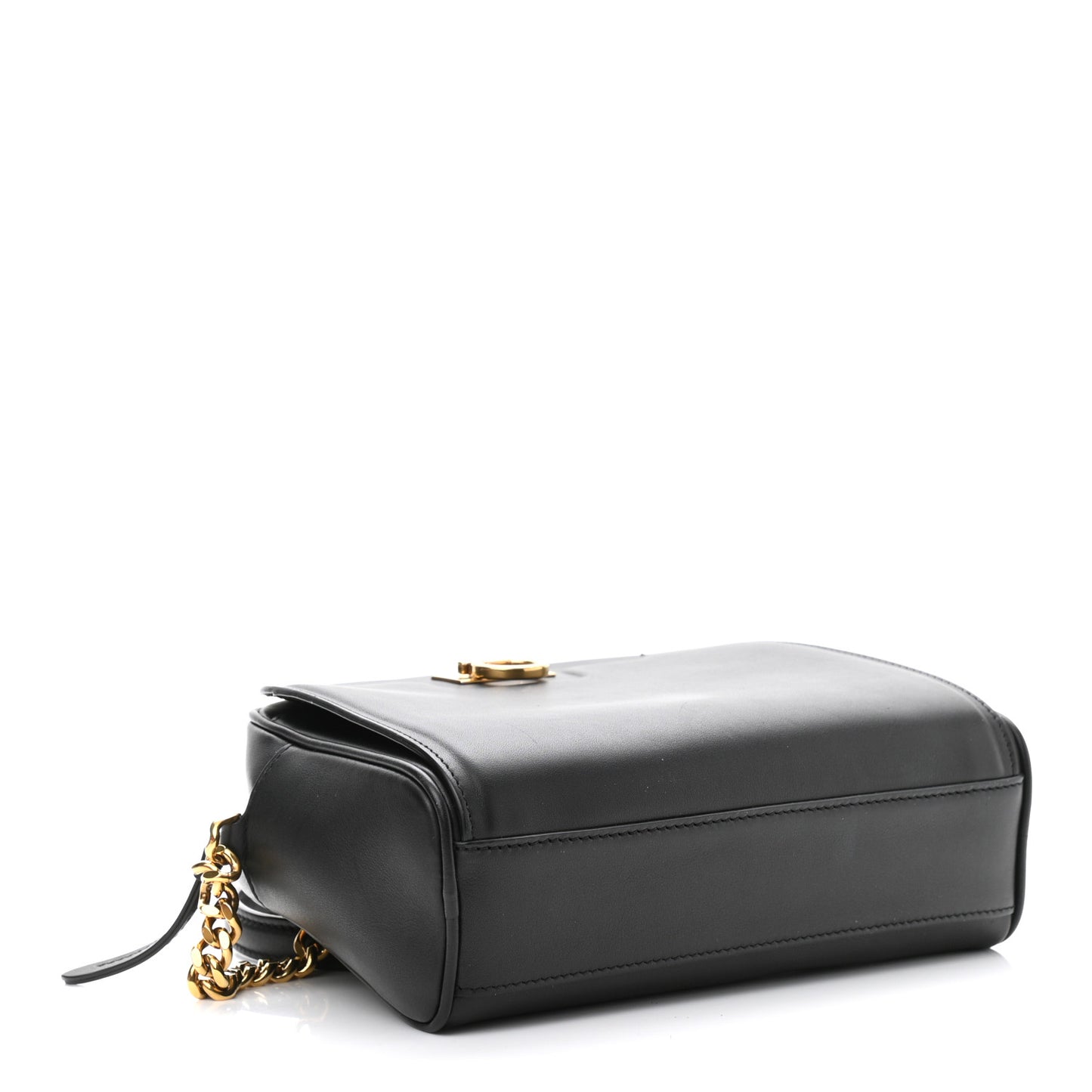 Calfskin Trifolio Camera Crossbody Bag Black