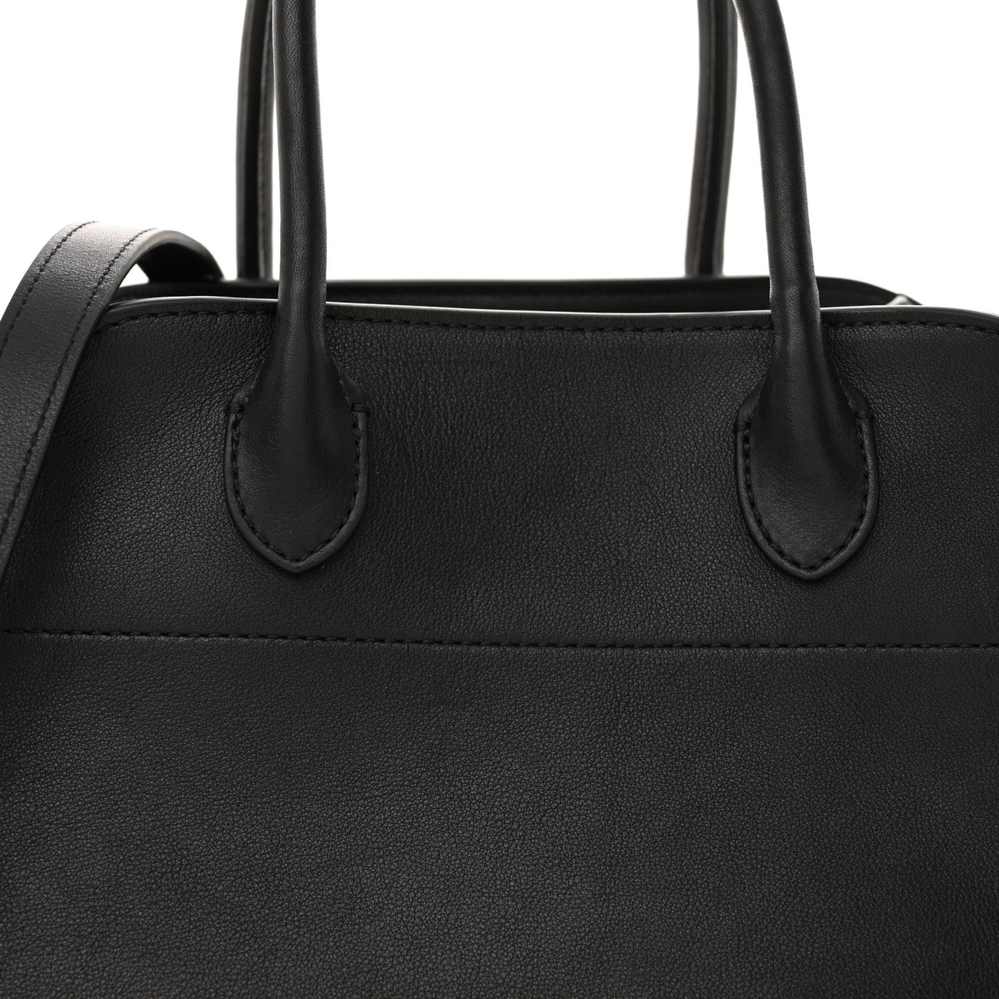 Polished Saddle Calfskin Soft Margaux 10 Bag Black