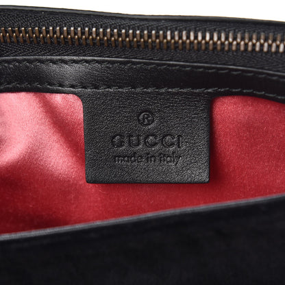 Gucci Velvet Matelasse Loved Embroidered Medium GG Marmont Shoulder Bag Black 6 of 16