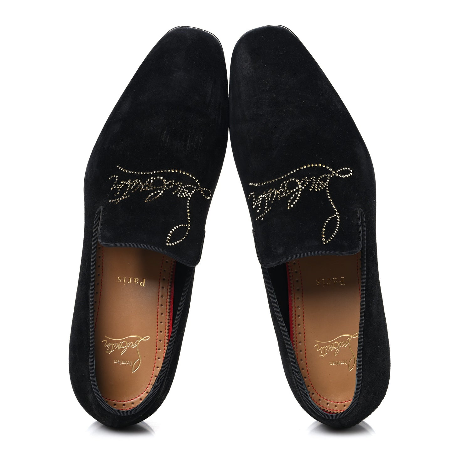 Veau Velours Strass Mens Navy Dandelion Flat Loafers 39 Black Cry Aurum Gold