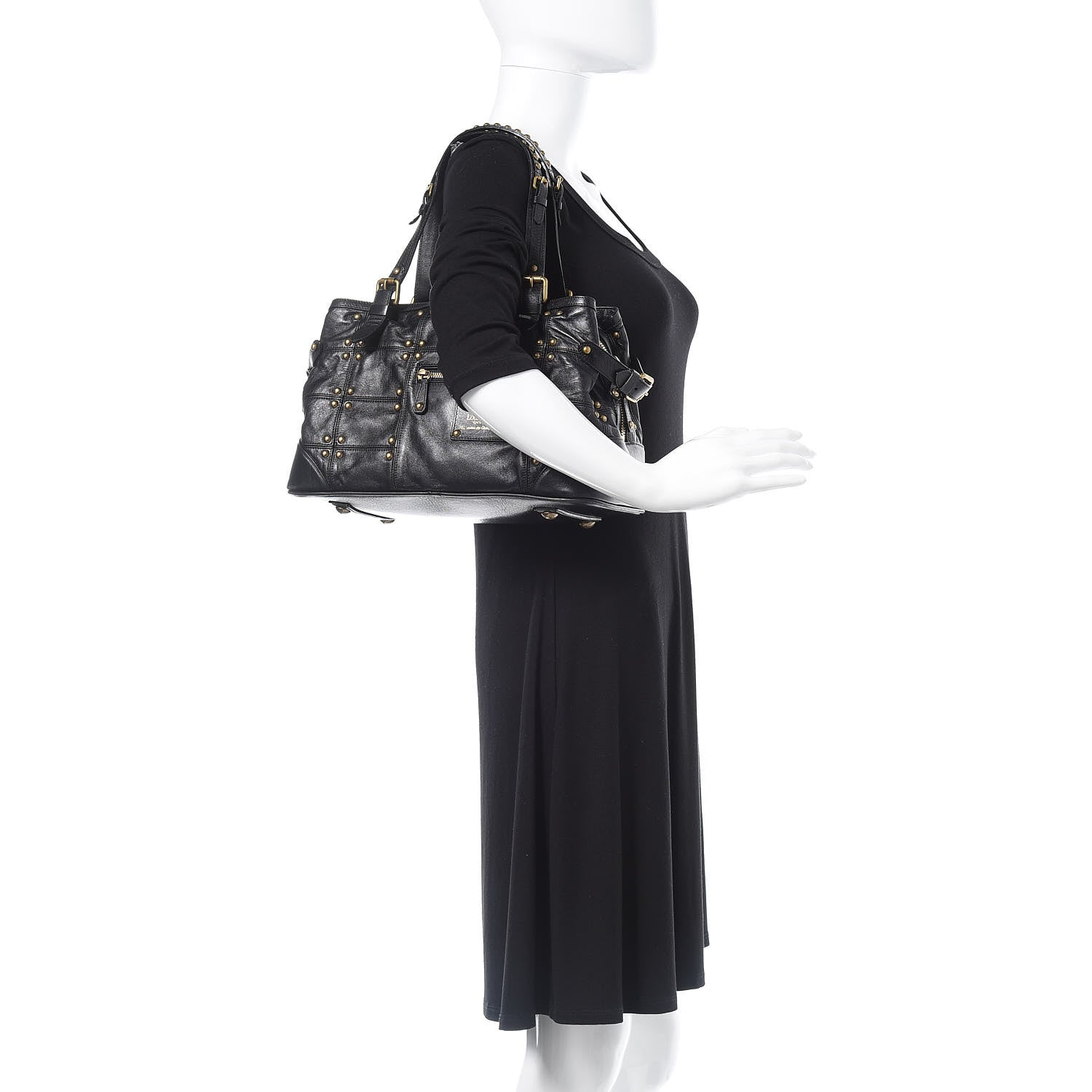 Louis Vuitton Lambskin Riveting Black 2 of 13