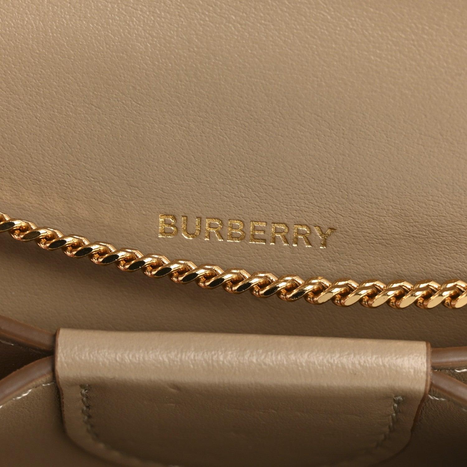 Burberry Grained Calfskin Jessie Chain Card Case Archive Beige 6 of 13