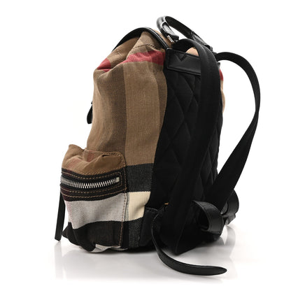 Burberry Canvas Mega Check Medium Rucksack Backpack Black 3 of 9