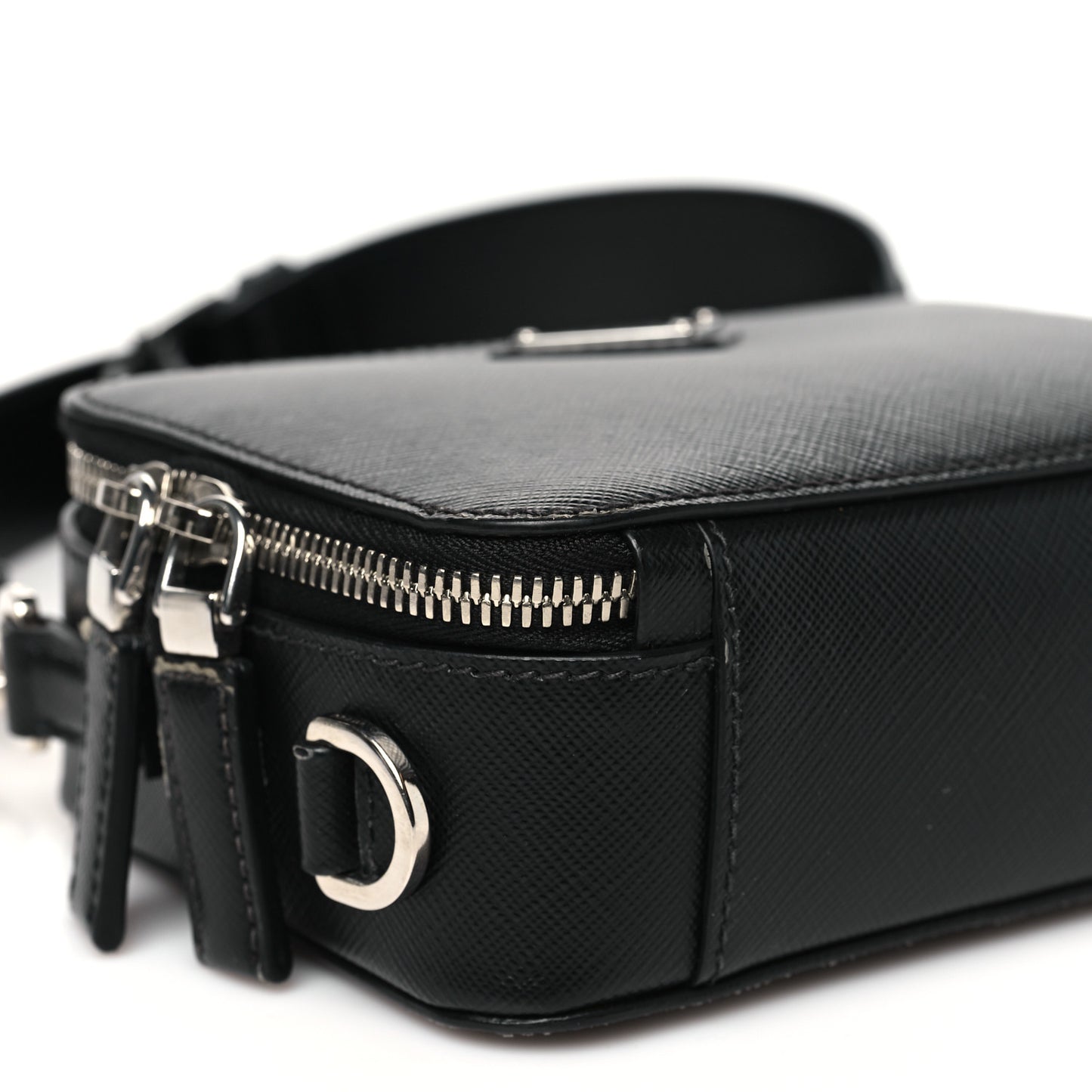 Saffiano Travel Small Brique Top Handle Crossbody Bag Black