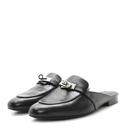 Hermes Goatskin Oz Mules 37 Black 4 of 9