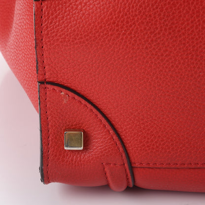 Celine Drummed Calfskin Mini Luggage Coquelicot 14 of 19