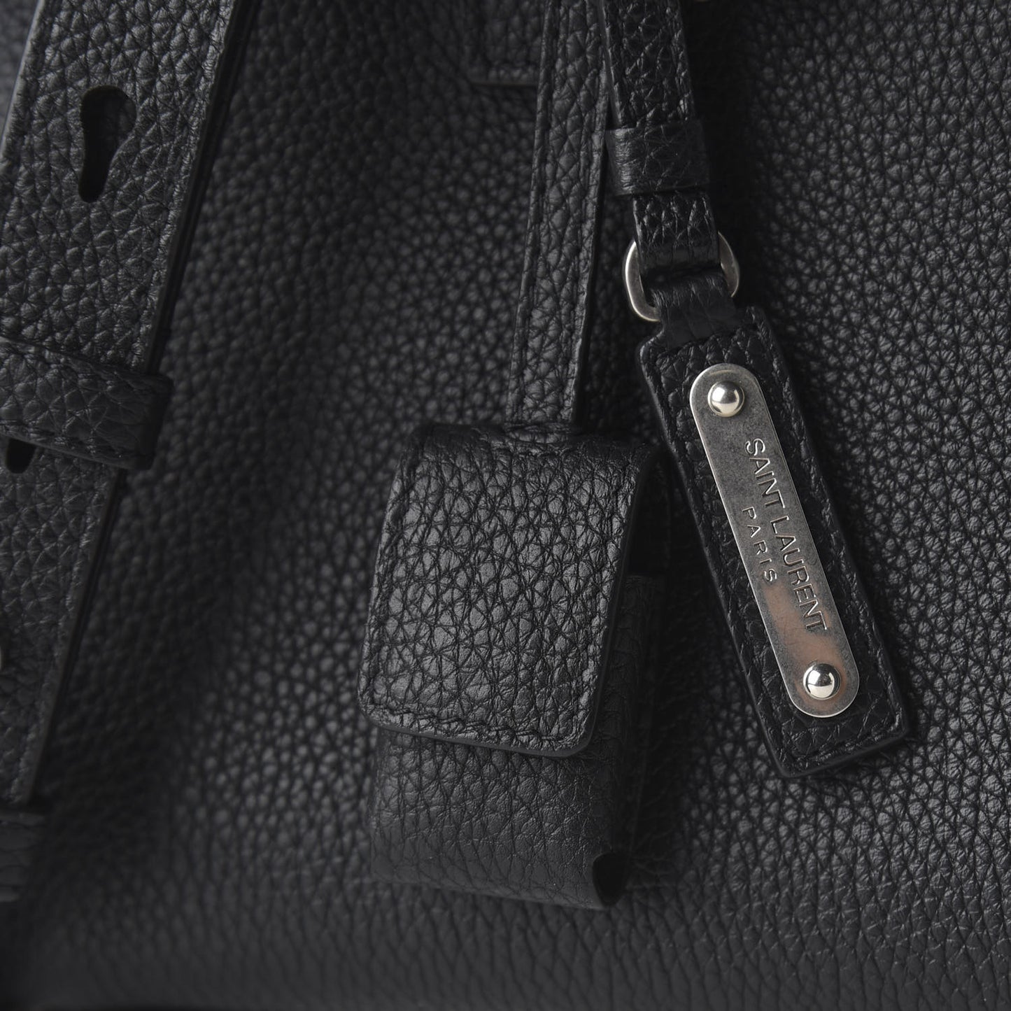 Grained Calfskin Nano Sac De Jour Souple Black