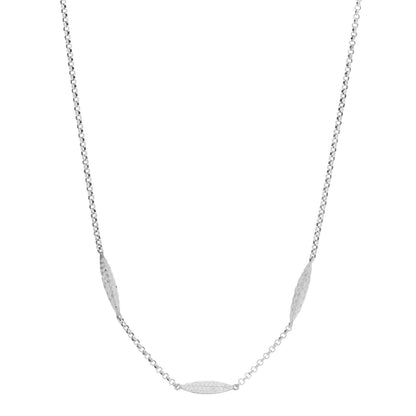John Hardy Sterling Silver Diamond Classic Chain Spear Station Necklace 1 of 6