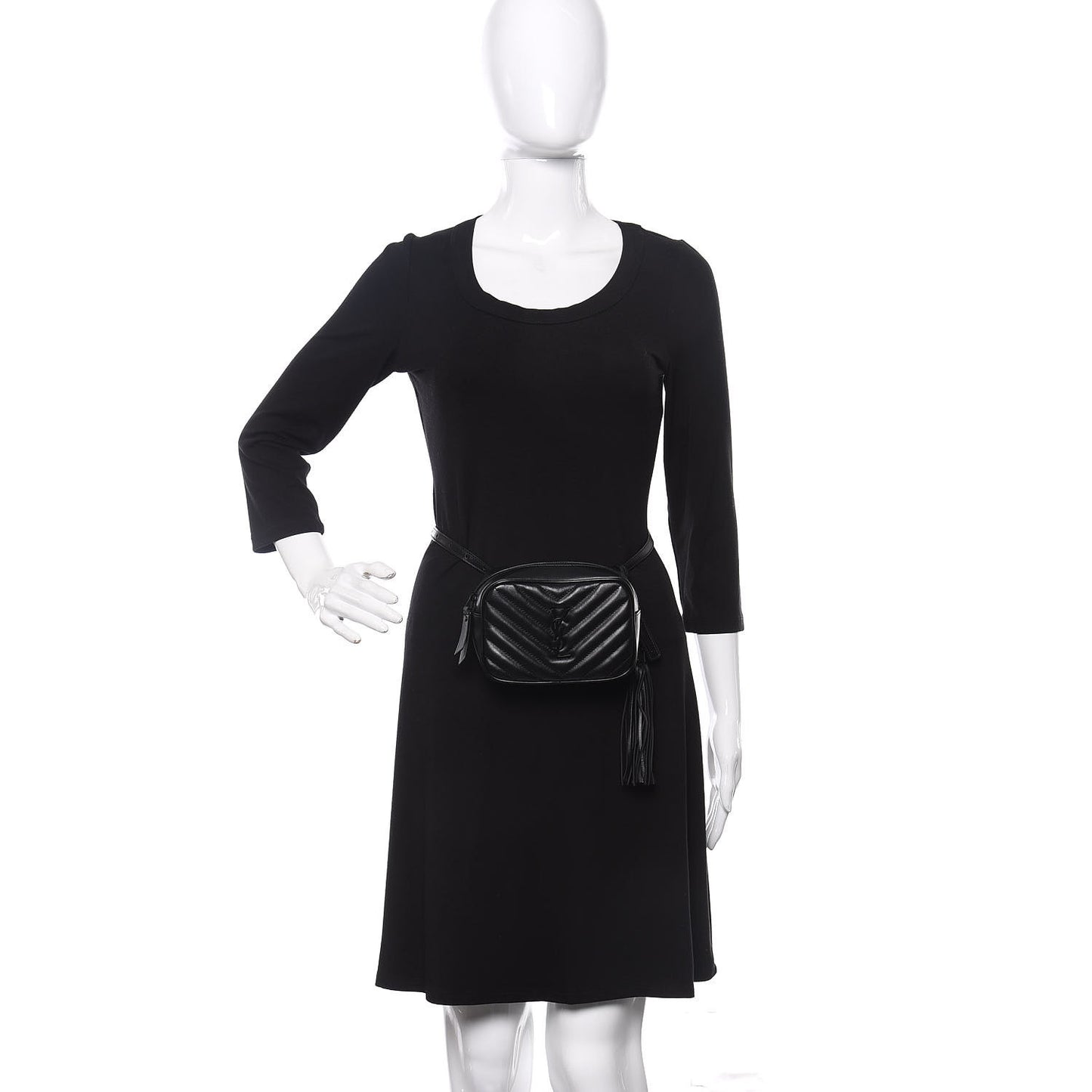 Calfskin Matelasse Monogram Lou Belt Bag Black