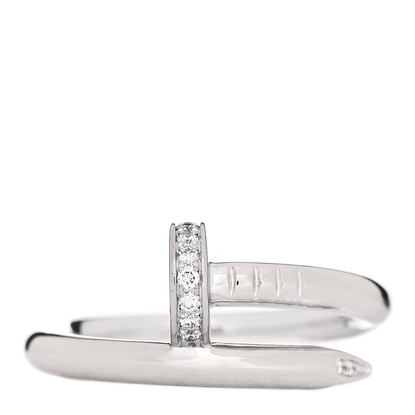 18K White Gold Diamond Juste Un Clou Ring 56 7.5