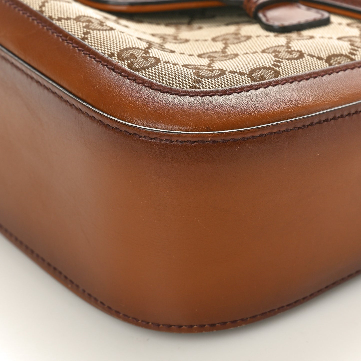 Monogram Medium Lady Web Shoulder Bag Beige Cuir