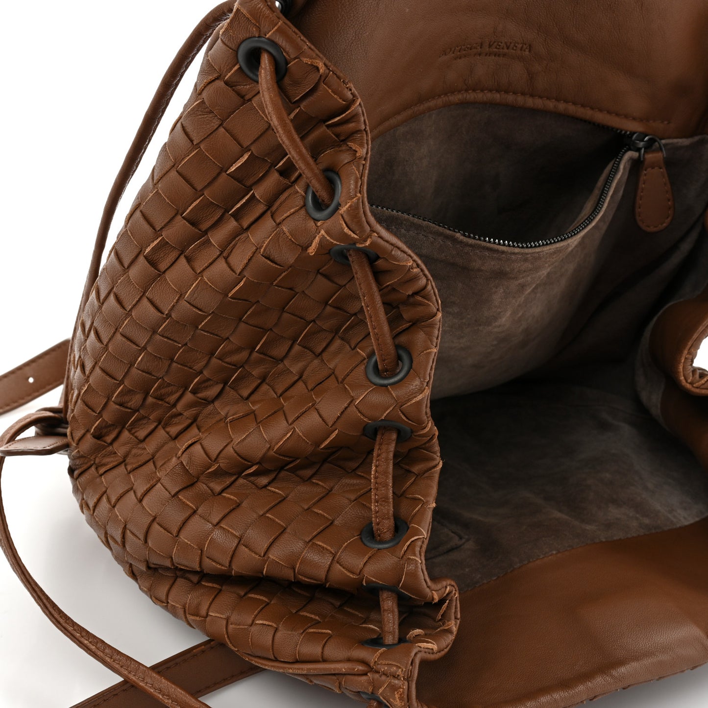 Nappa Intrecciato Small Messenger Flap Noce