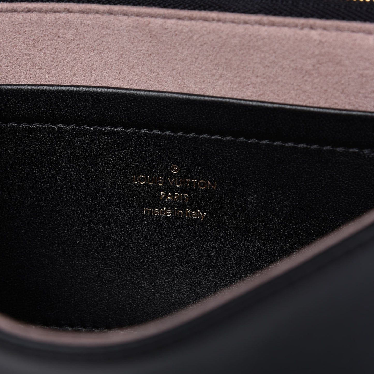Lambskin Embossed Monogram Pochette Coussin Black