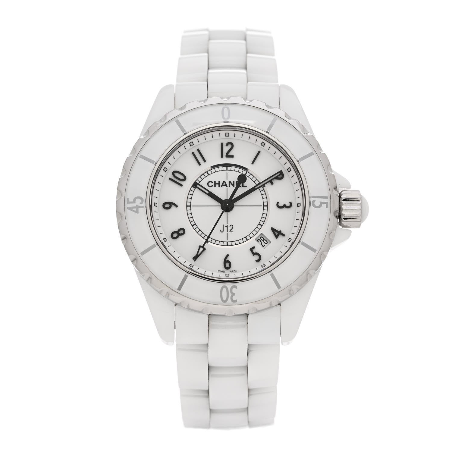 Chanel Stainless Steel Ceramic 33mm J12 Quartz Watch White 1 of 4