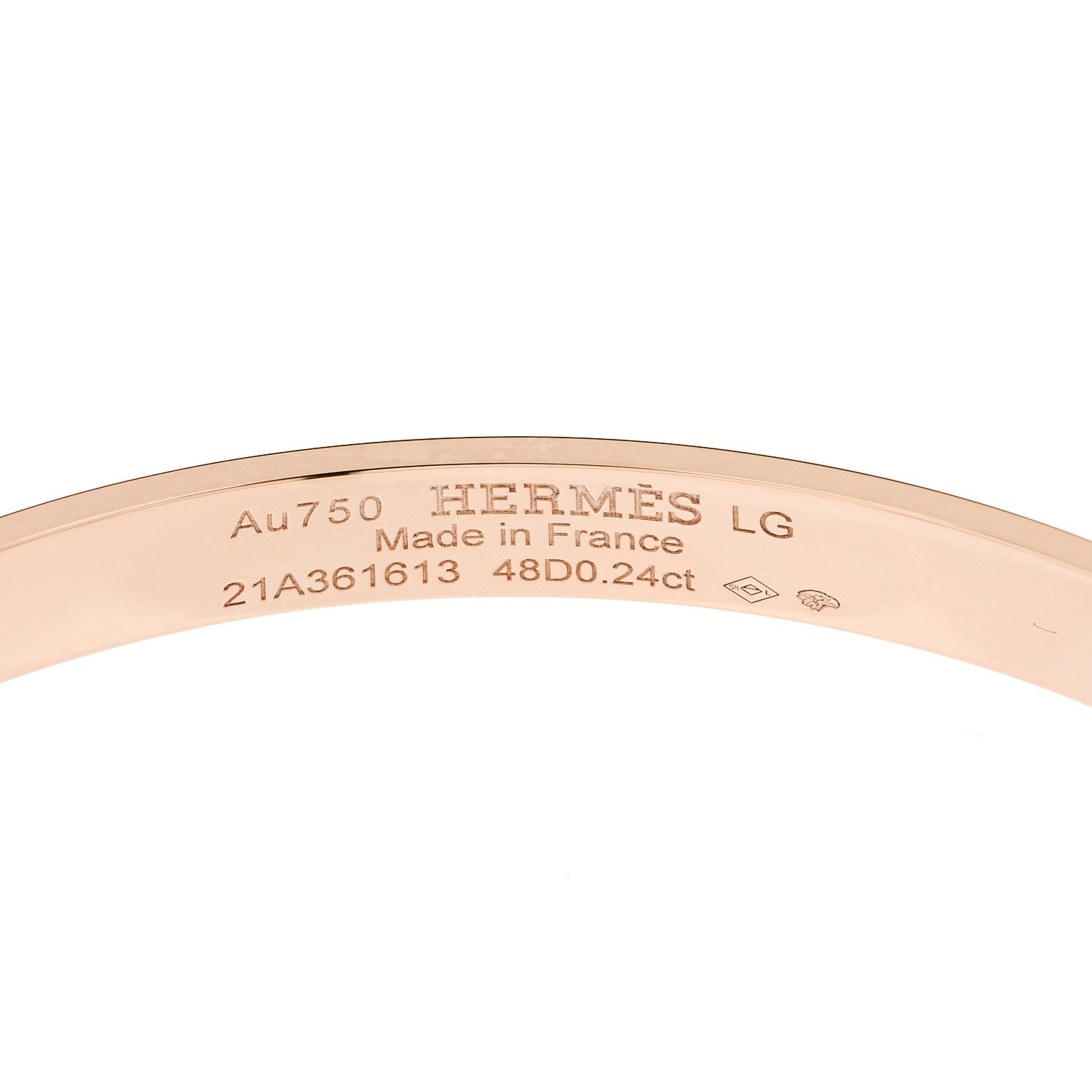 Hermes 18K Rose Gold Diamond PM Collier De Chien Bracelet LG 3 of 4