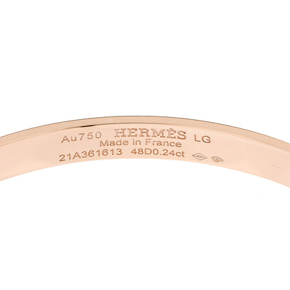 Hermes 18K Rose Gold Diamond PM Collier De Chien Bracelet LG 3 of 4