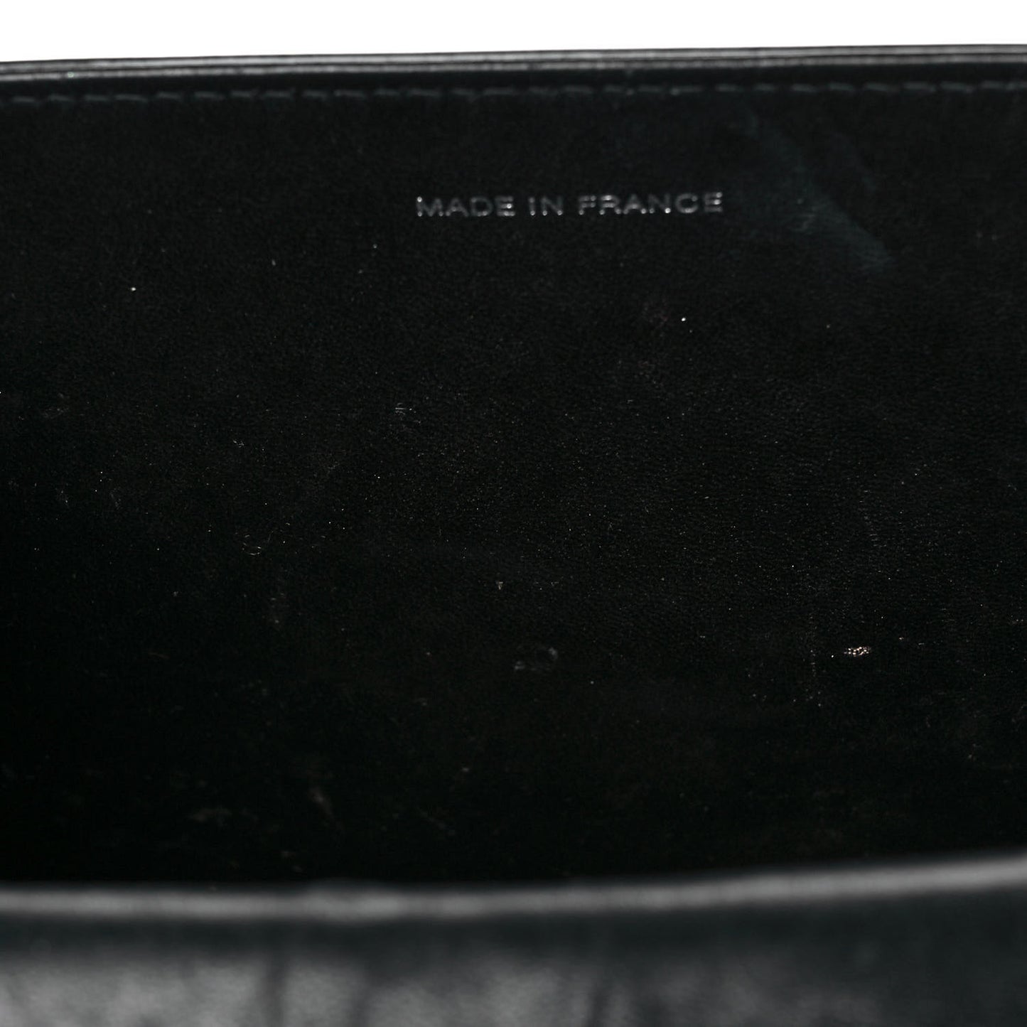 Glazed Calfskin Single Flap Black