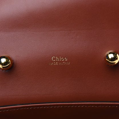 Chloe Calfskin Lizard Embossed Small Aby Lock Sepia Brown 5 of 8