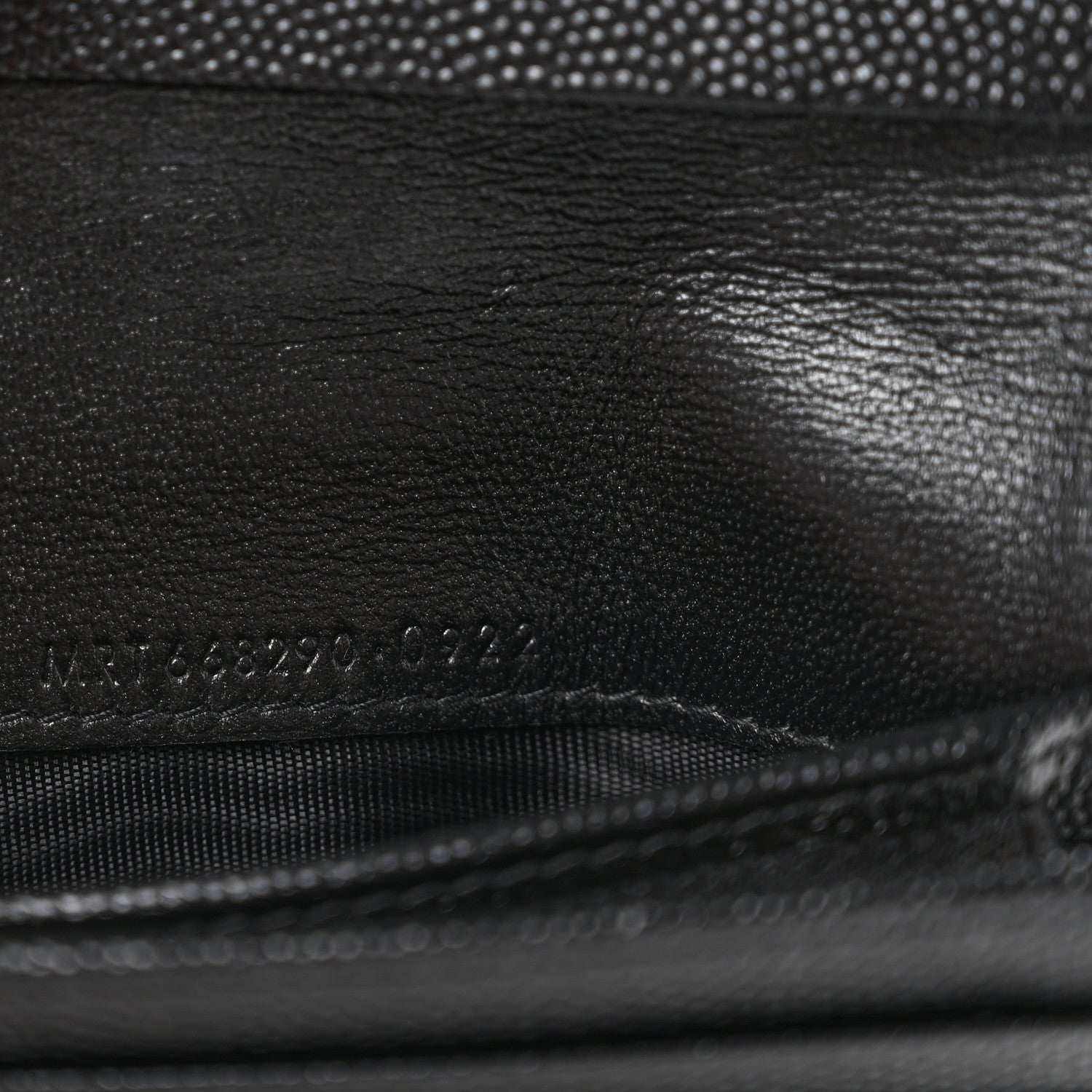 Saint Laurent Grain De Poudre Matelasse Chevron Monogram Flap Card Case Black 7 of 13