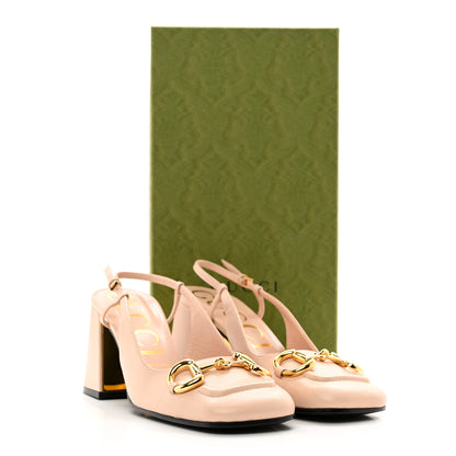 Gucci Malaga Kid Horsebit 75mm Slingback Pumps 38.5 Skin Rose 8 of 8