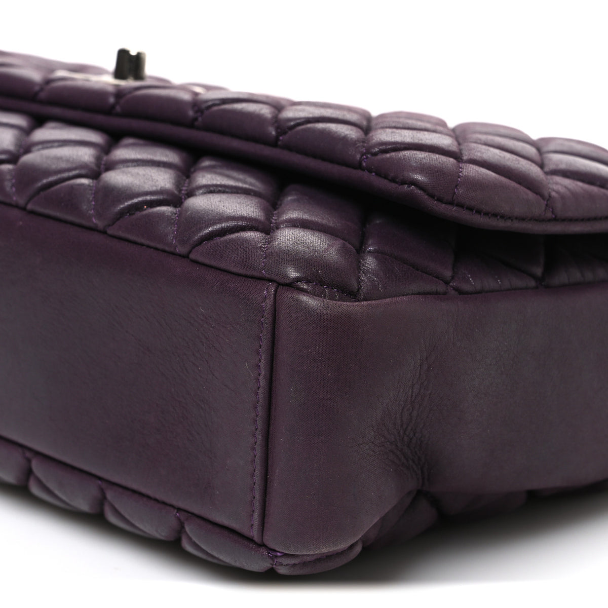 Chanel Iridescent Calfskin Small New Bubble Flap Plum 10 of 10