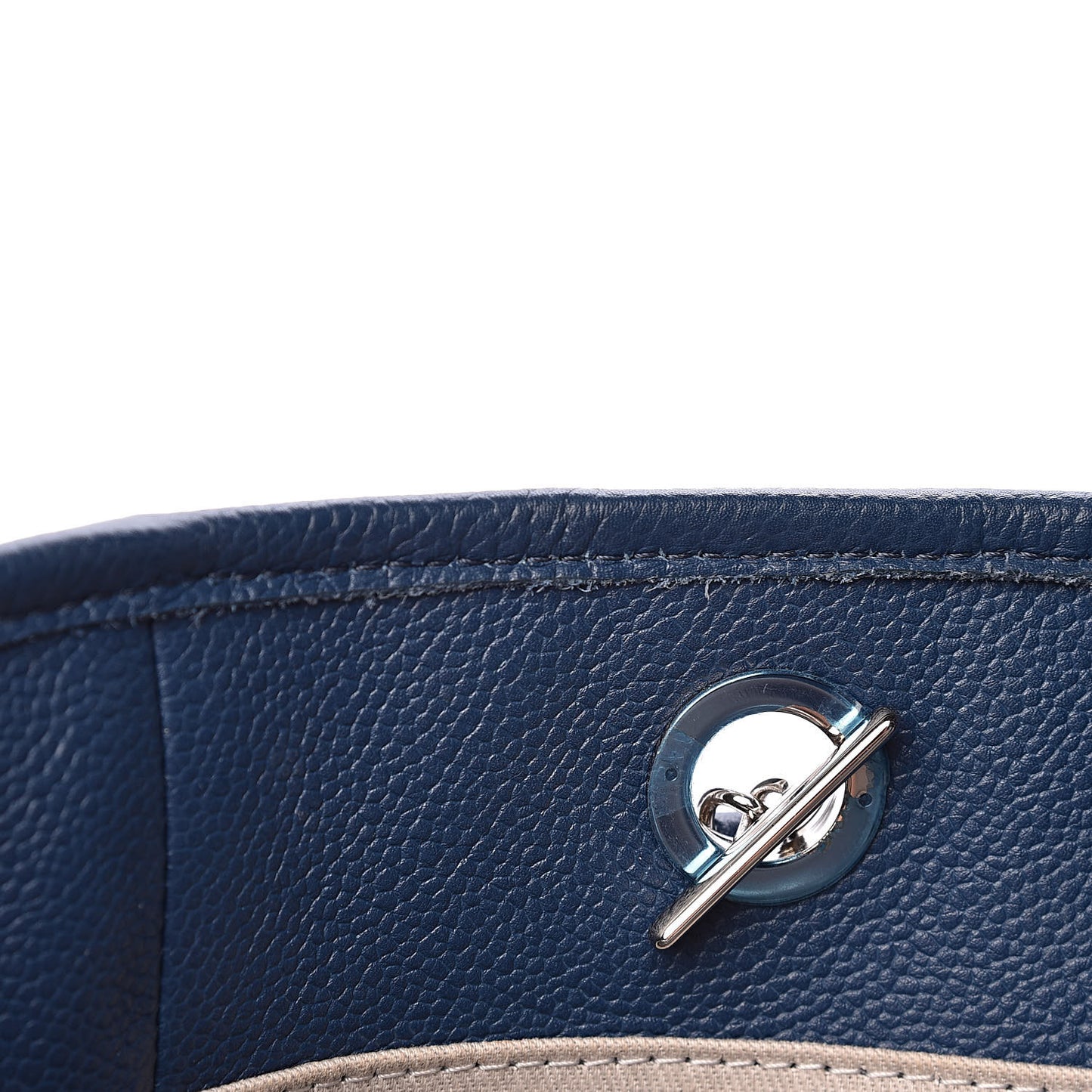 Glazed Calfskin Small Deauville Tote Blue