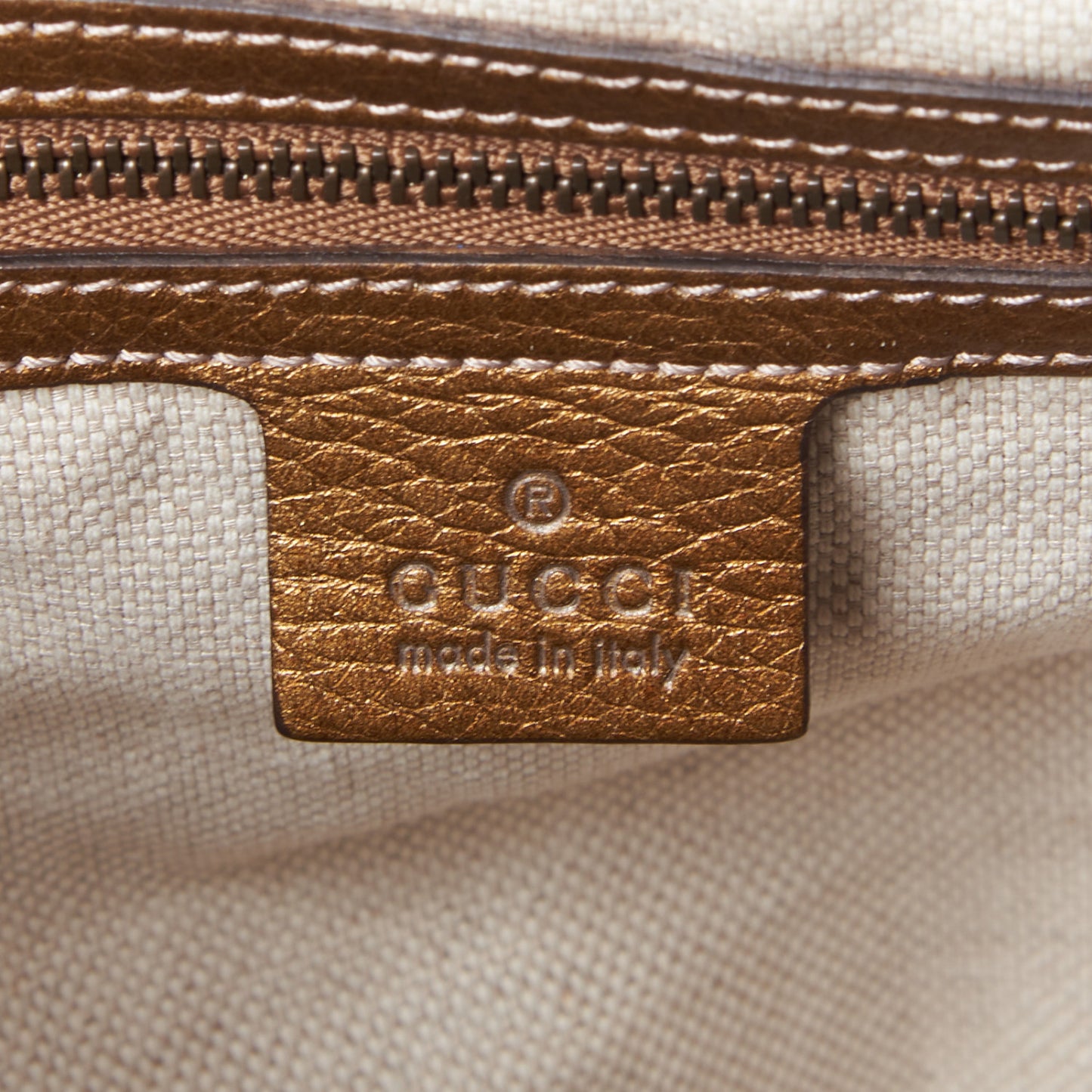 Metallic Pebbled Calfskin Medium Soho Shoulder Bag Gold Ombre
