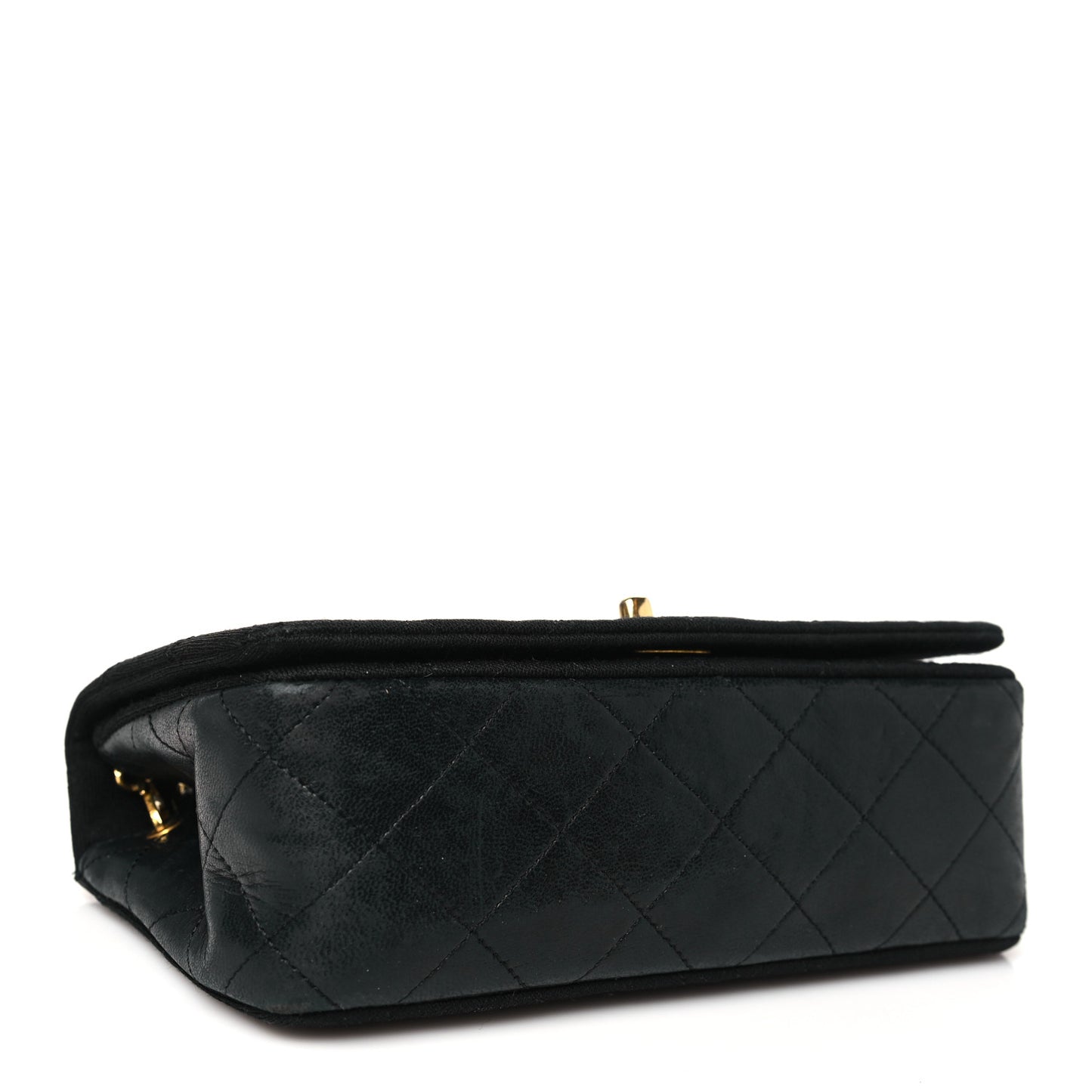 Jersey Calfskin Quilted Mini Single Flap Bag Black