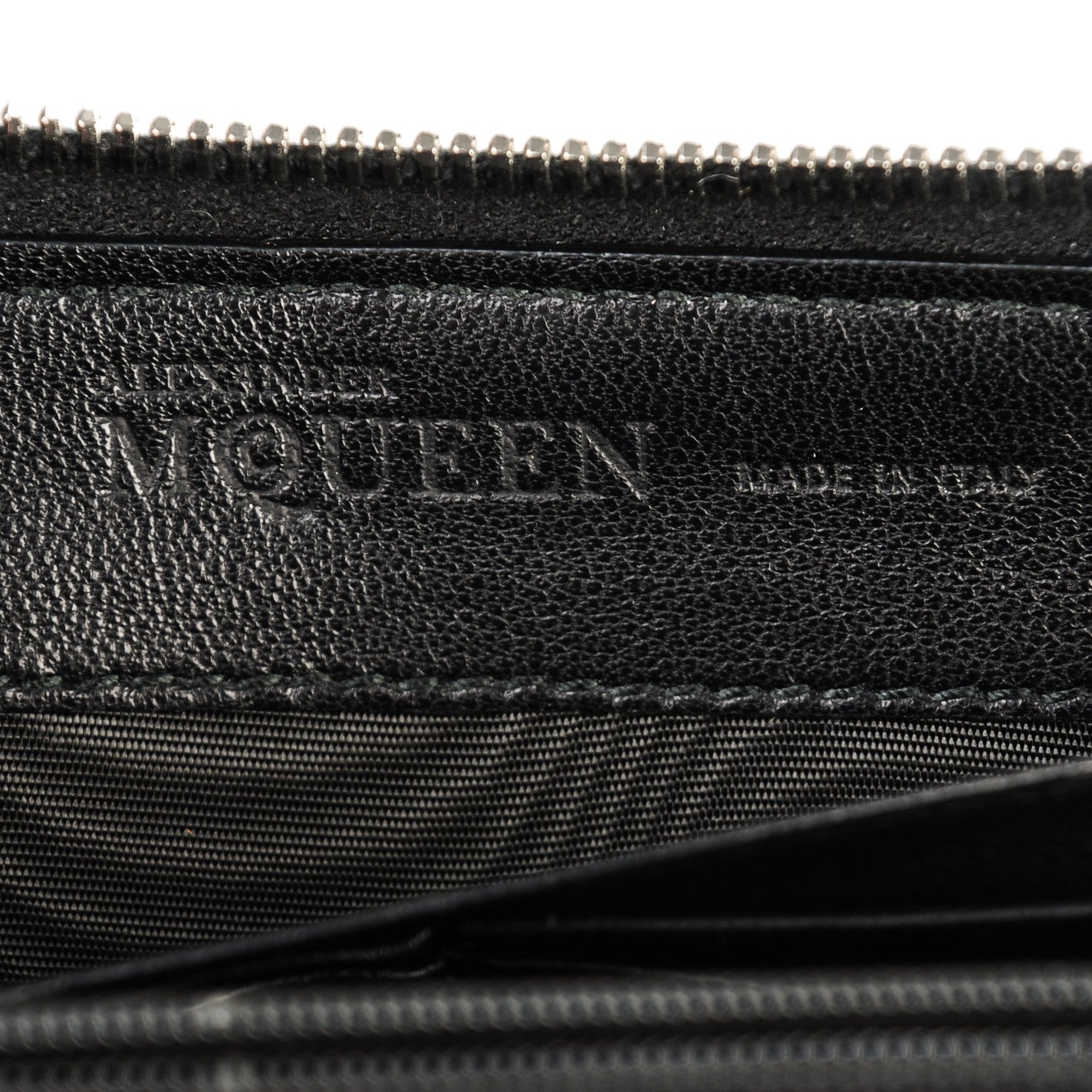 Nappa Studded Skull Zip Around Wallet Black