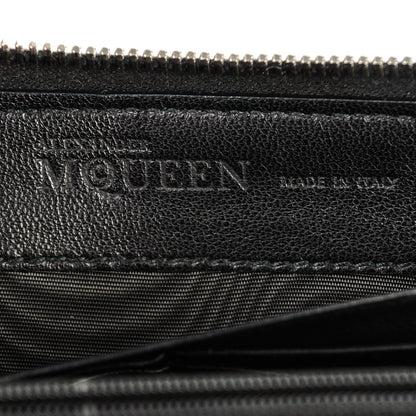 Alexander McQueen Nappa Studded Skull Zip Around Wallet Black 6 of 7